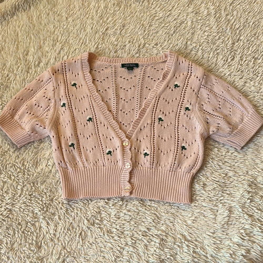 WILD FABLE Pink Cardigan cropped size S